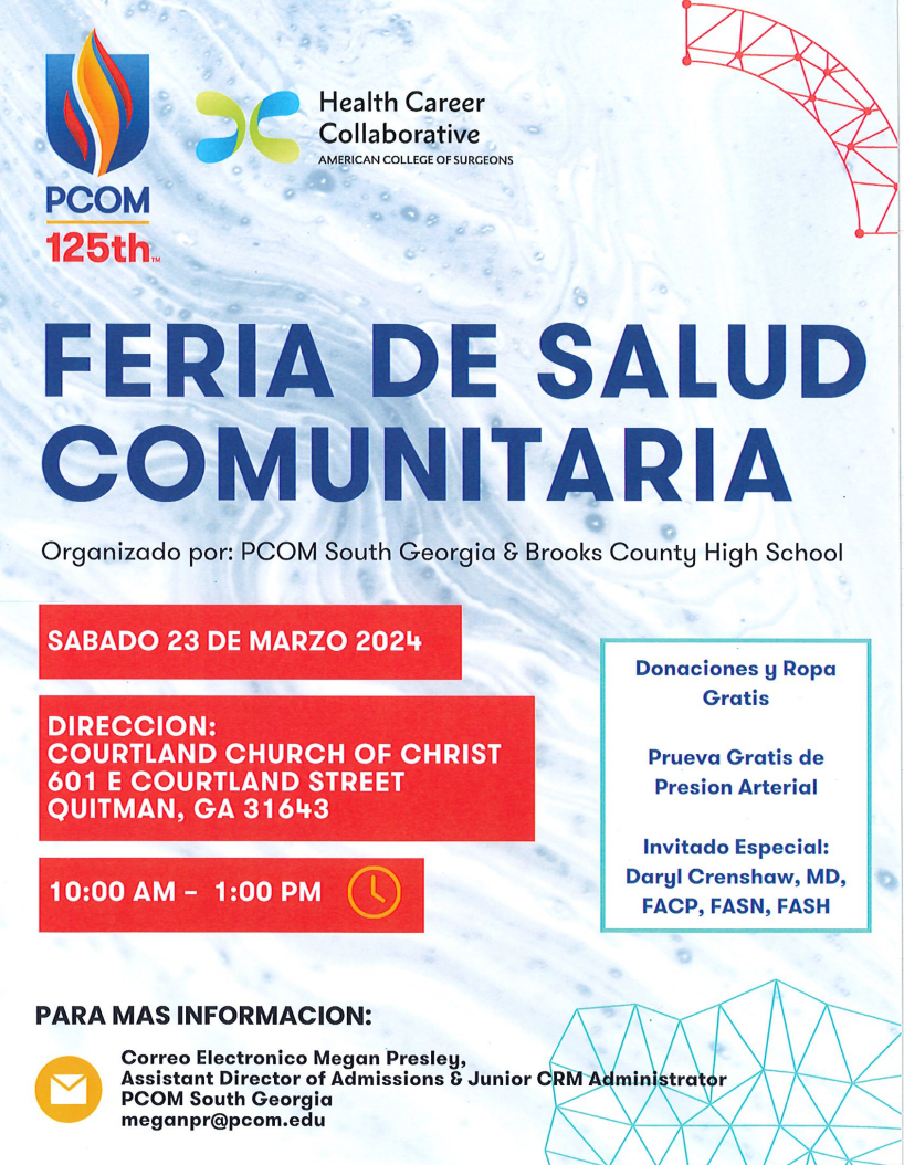 Community Health Fair (Feria de Salud Comunitaria) | City of Quitman, GA